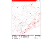 Mount Pleasant Wall Map Zip Code Red Line Style 2023